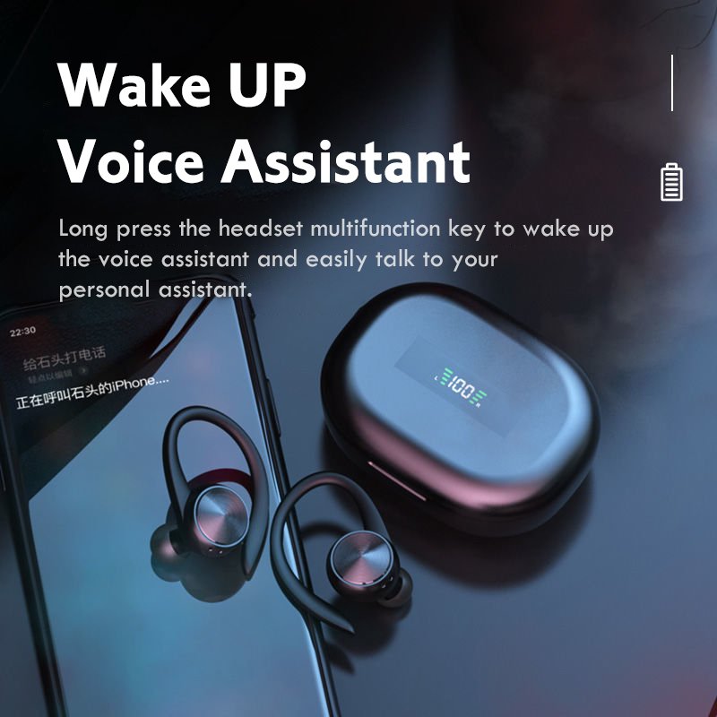 New Arrivals Hifi Stereo In Ear Music Gaming Bt 5.1 Headphones R200 Tws Sport Earhooks Earphone With Microphone