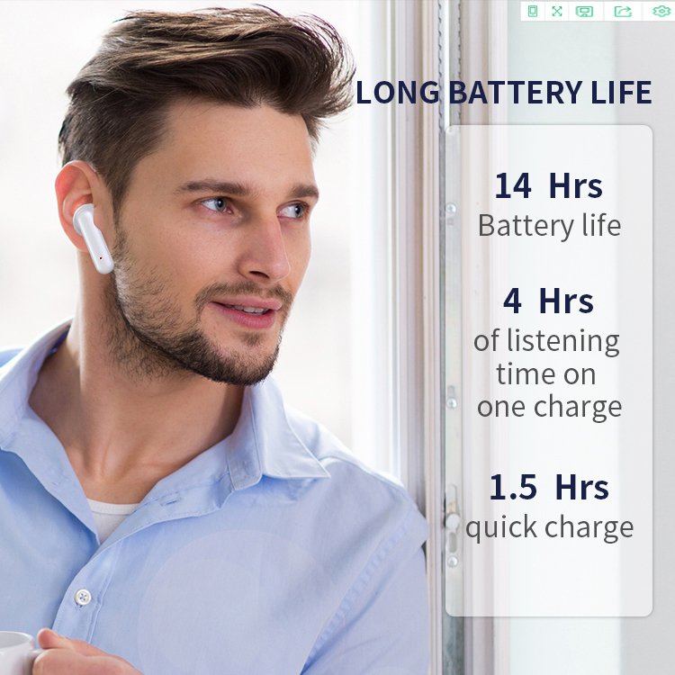 Best quality wireless earphone headset tws headphone Wireless Half In-ear Comfortable Wearing earbuds with Charging Case