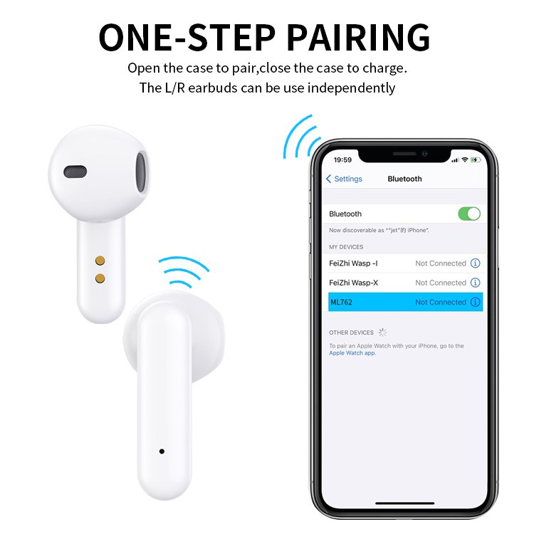 Best quality wireless earphone headset tws headphone Wireless Half In-ear Comfortable Wearing earbuds with Charging Case