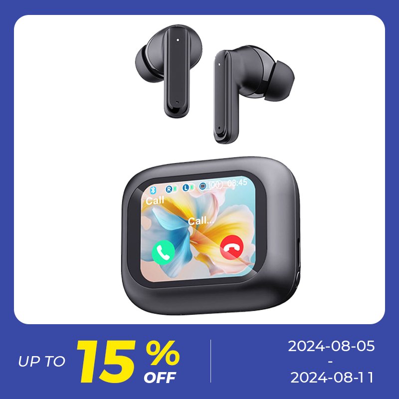 Wireless Earbud Bluetooth5.4 Earphone ANC+ENC In Ear Touch Screen Control Active Noise Reduction Gaming Headet audifonos
