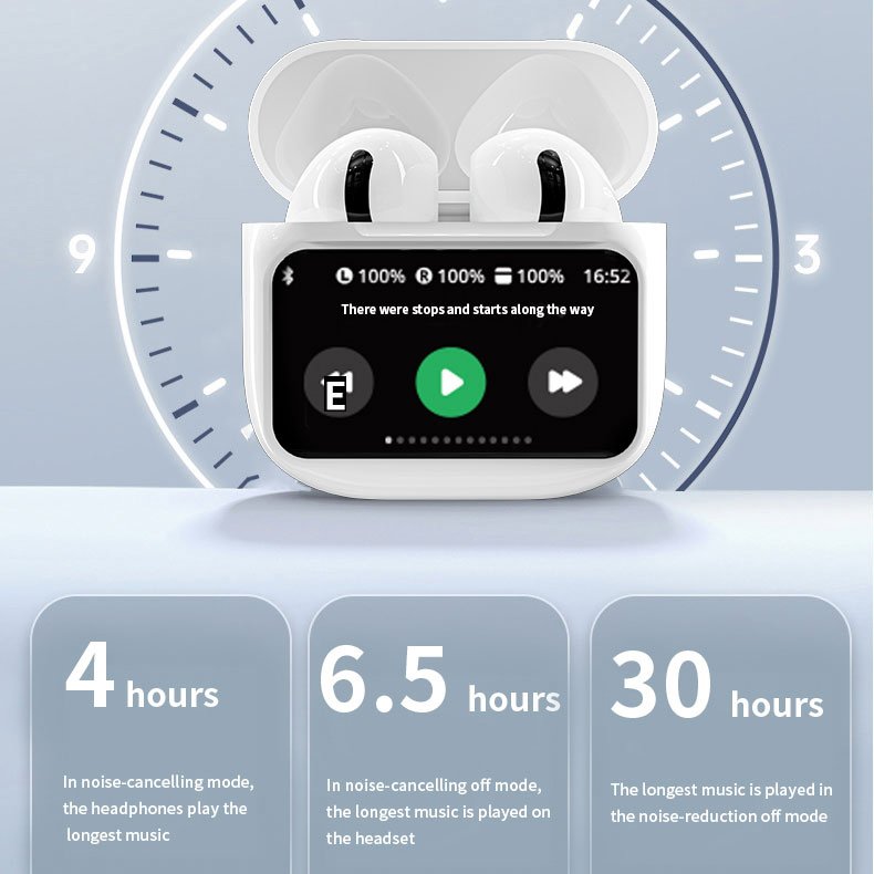 BT5.3 Ultra Long Endurance A9 Pro A10 A11 Pro Earbuds ANC noise cancelling with smart LED touch screen digital display earphone