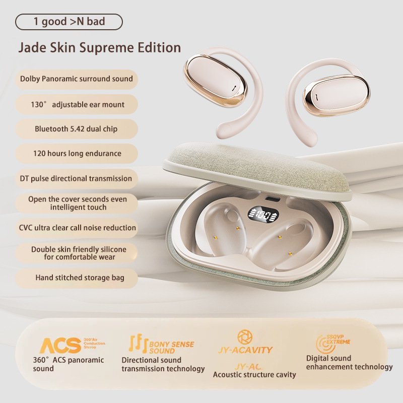 2024 New intelligent AI voice OWS hanging ear S108 Bluetooth headset cross-border ultra-long life noise reduction generation