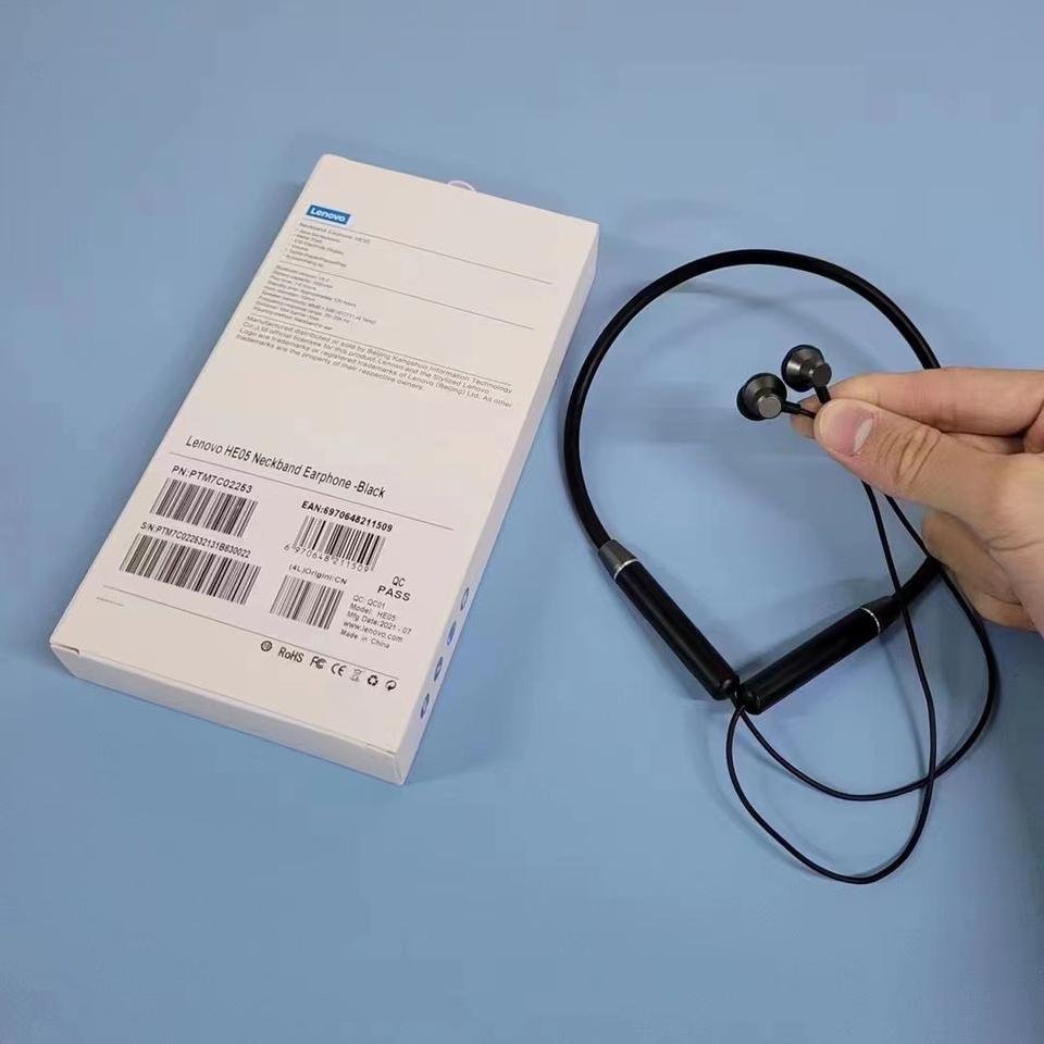 Original Lenovo HE05 headphones 9D stereo sound custom earphone with CVC noise cancelling mic wireless neckband headphone