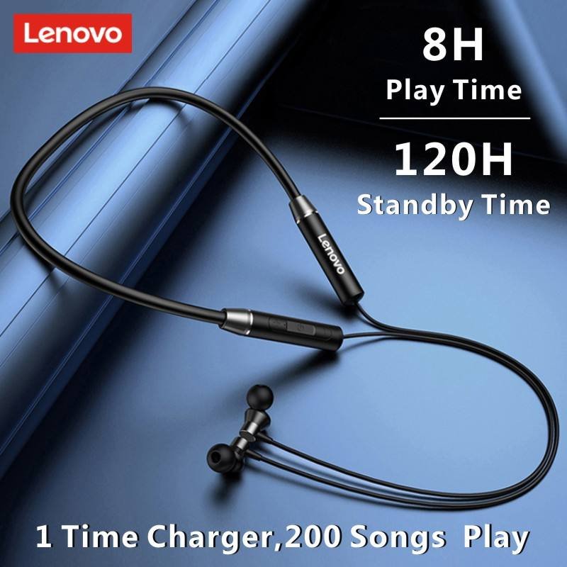 Original Lenovo HE05 headphones 9D stereo sound custom earphone with CVC noise cancelling mic wireless neckband headphone