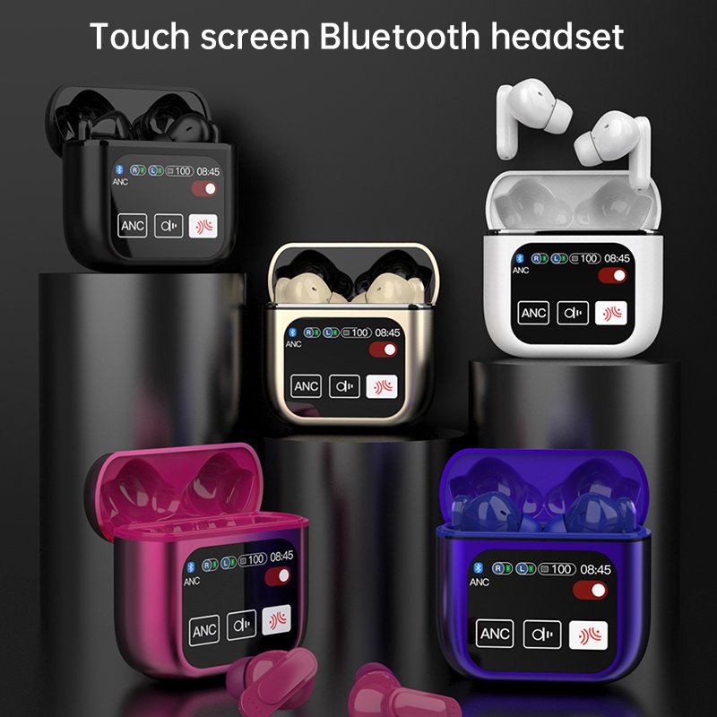 Remote Dial Phone Smart LCD Touch Screen Noise Reduction Earphone TWS Earbuds ANC ENC Bluetooth Headphones Headset