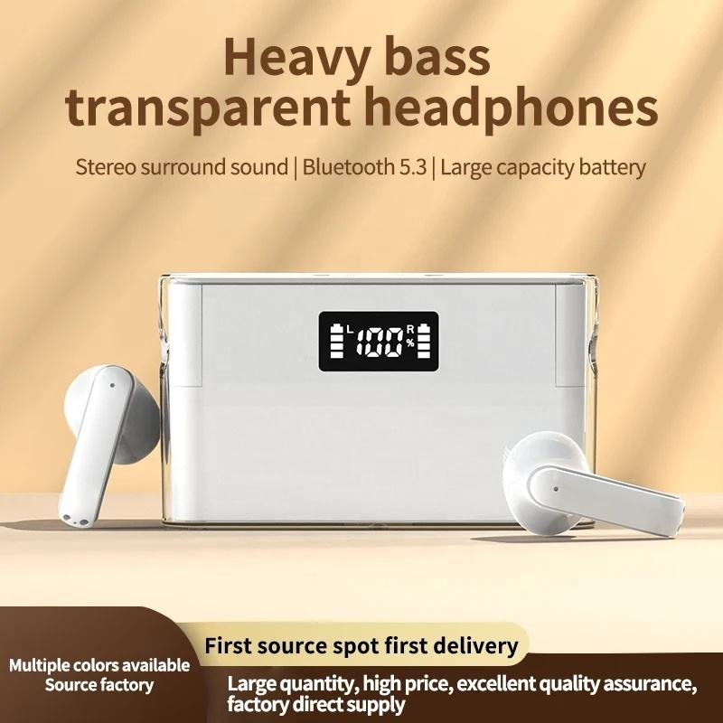 TM11 BT 5.3 Transparent in ear audifonos noise cancelling tws earphones & headphones with Digital Display
