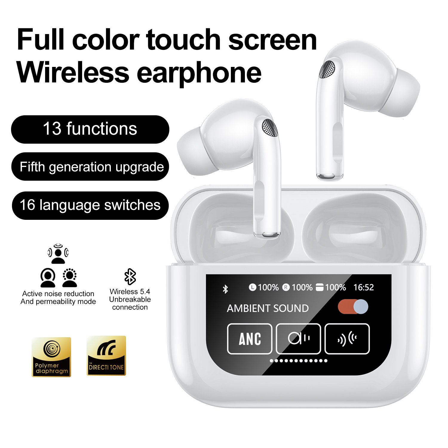 A9 Pro stereo waterproof ANC HIFI new noise reduction ENC ear detection TWS V9 wireless earbuds A88