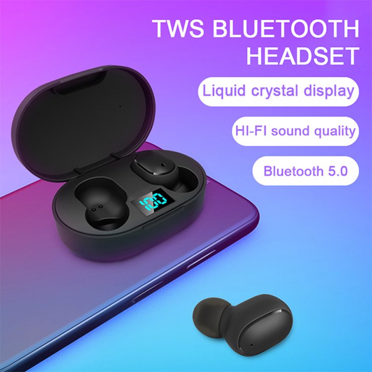 TWS 5.0 E6s Earphone Wireless Earbuds LED Display Handsfree Earbuds for Xiaomi Redmi