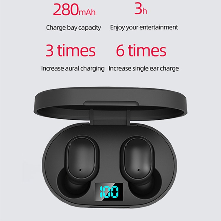 TWS 5.0 E6s Earphone Wireless Earbuds LED Display Handsfree Earbuds for Xiaomi Redmi