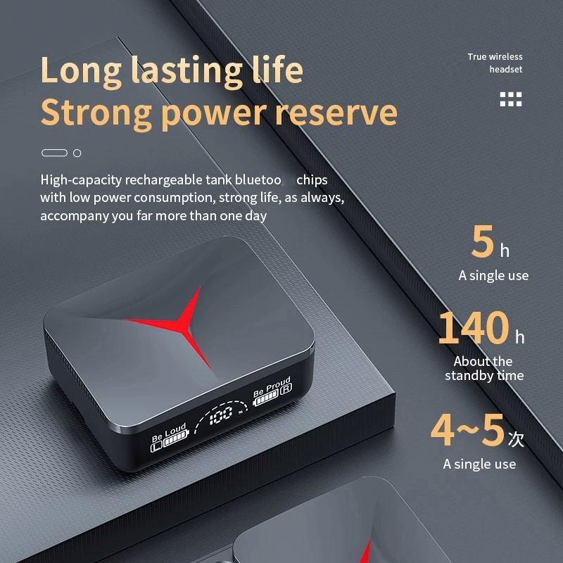 Trending Products New Slide M90 Pro Wireless Headphones 9D Stereo LED Display Gaming Earphone Noise Cancelling tws Earbuds