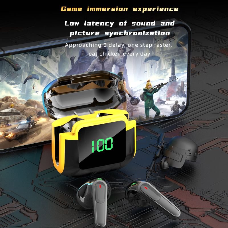 Hot Pro90 Tws Bt V5.3 9D HiFi Stereo Wireless Earbuds Mini Gaming Tws Headset Digital Display Touch Earphone In-ear Headphone