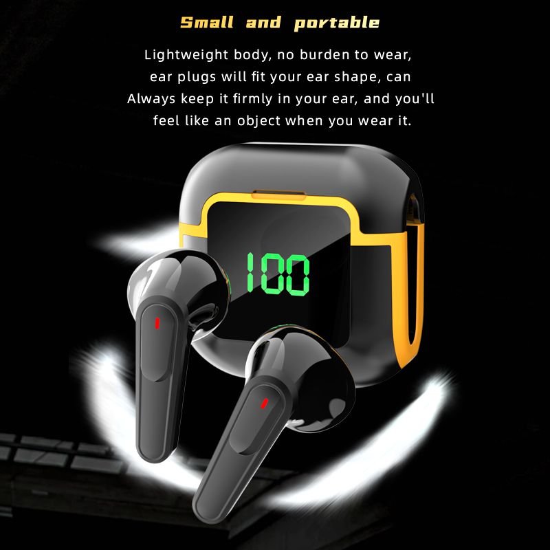 Hot Pro90 Tws Bt V5.3 9D HiFi Stereo Wireless Earbuds Mini Gaming Tws Headset Digital Display Touch Earphone In-ear Headphone