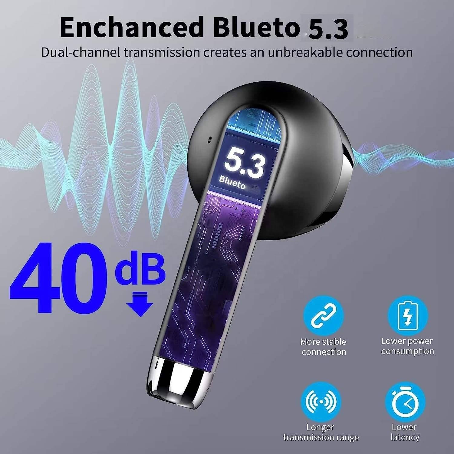 New Arrivals audifonos V5.4 gamer quality earphone high bass Led earbuds TWS Wireless Earphones Headphones Headset