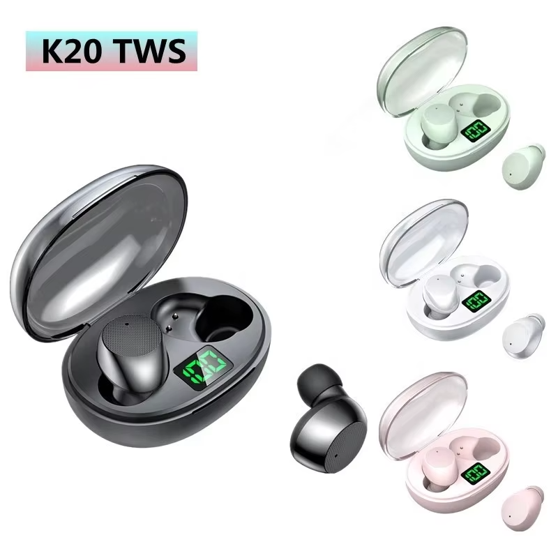 K20 BT In-Ear Sports Wireless Headphones 5.2 Powered by LED Display Touch Control TWS Headphones Earbuds with Charging Box