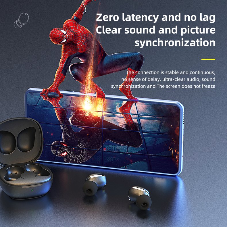 Gaming TWS Wireless Earphones 300mAh Long Battery Life Headphones BT V5.3 Noise Cancellation Waterproof Earbuds