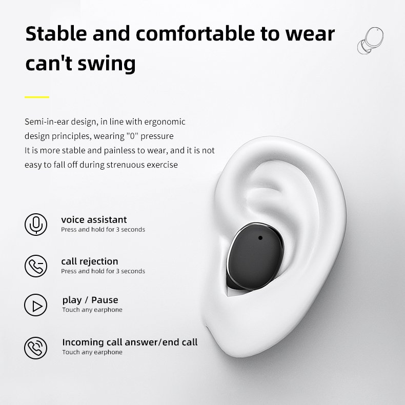 Gaming TWS Wireless Earphones 300mAh Long Battery Life Headphones BT V5.3 Noise Cancellation Waterproof Earbuds