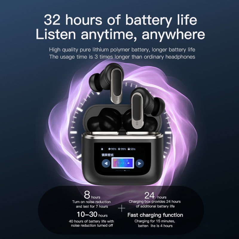 2024 Newest V8 For JBL Earphones LCD Touch Screen Wireless Earphones With Noise Cancelling Sport V8 Earbuds