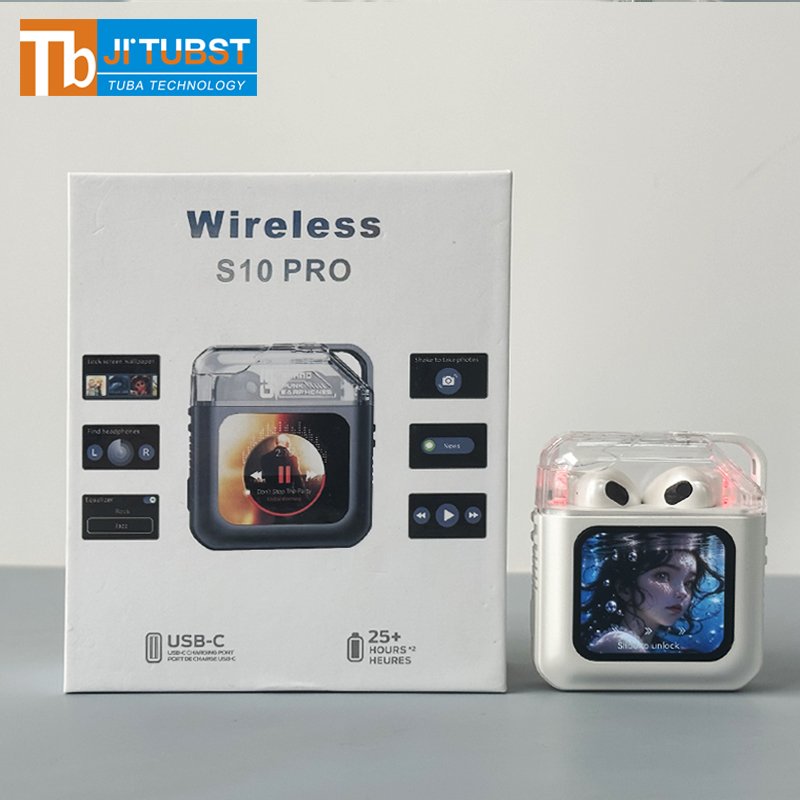 s10 pro new wireless earbuds & in-ear headphones with touch screen hifi non-noise cancelling gaming tws earphones