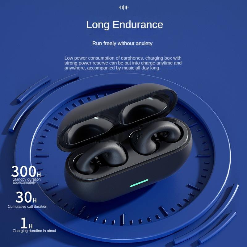 T75 TWS Bluetooth 5.3 Wireless Bone Conduction Headphone T75 Clip Ear Music Noise Canceling Headset Earphones Headphone