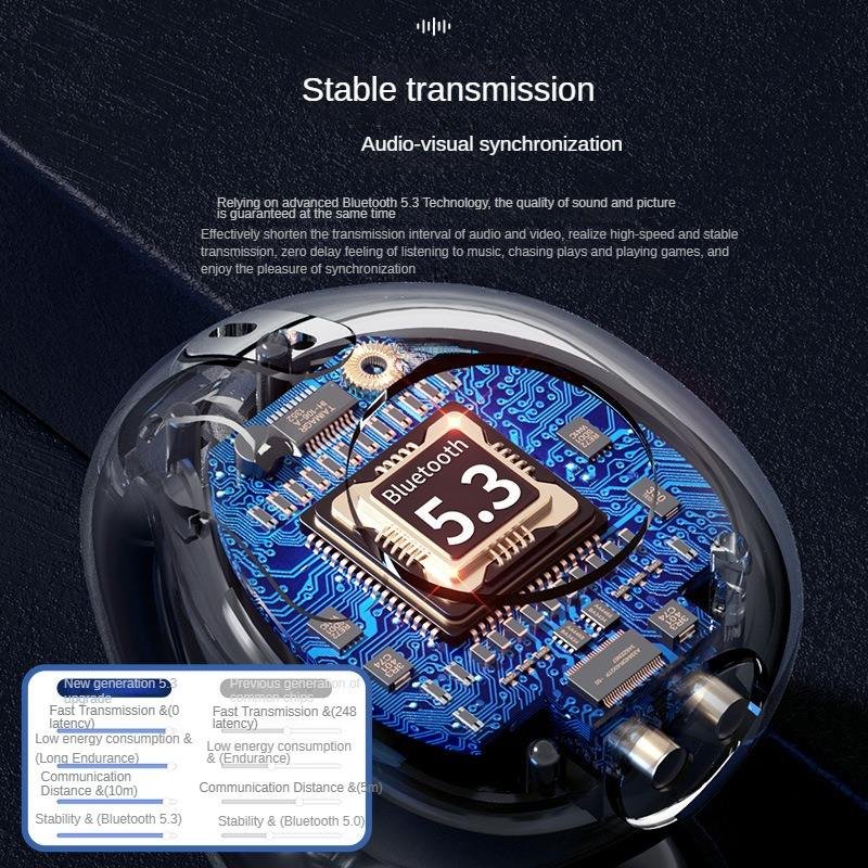 T75 TWS Bluetooth 5.3 Wireless Bone Conduction Headphone T75 Clip Ear Music Noise Canceling Headset Earphones Headphone