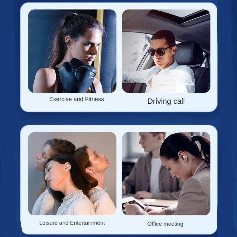 T75 TWS Bluetooth 5.3 Wireless Bone Conduction Headphone T75 Clip Ear Music Noise Canceling Headset Earphones Headphone