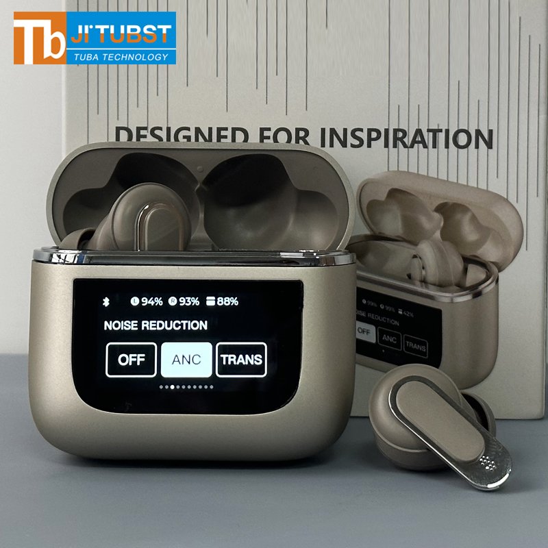 2024 Wireless Earphones with Noise Cancelling ANC Sport Earbuds Headset Smart LCD Touch Screen Microphone V8 T8 Earphone