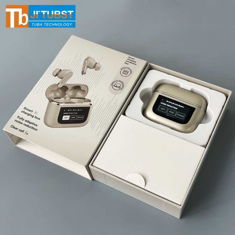2024 Wireless Earphones with Noise Cancelling ANC Sport Earbuds Headset Smart LCD Touch Screen Microphone V8 T8 Earphone
