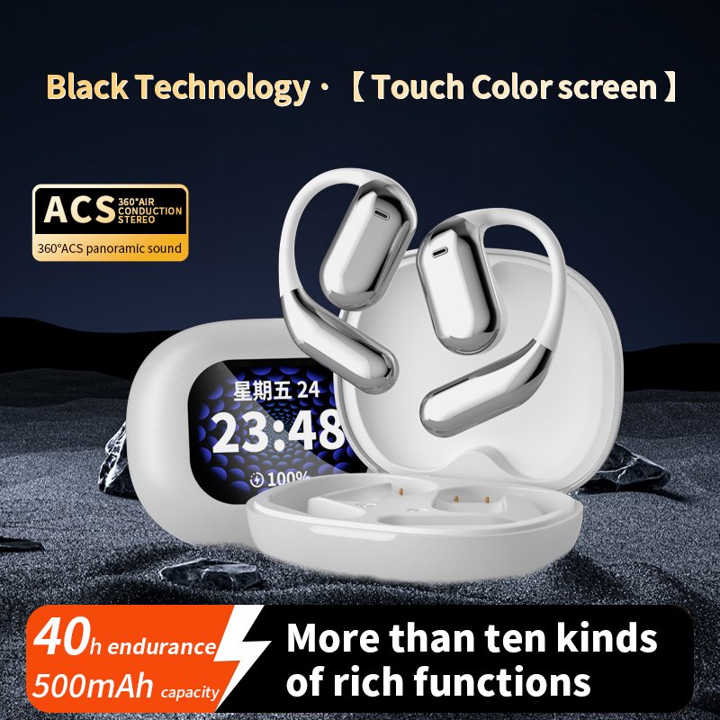 High Quality Q16 Pro LCD Screen Ows Sport Earphone 500mah Anc Noise Cancelling Tws True Wireless Touch Screen Earhook Earbuds