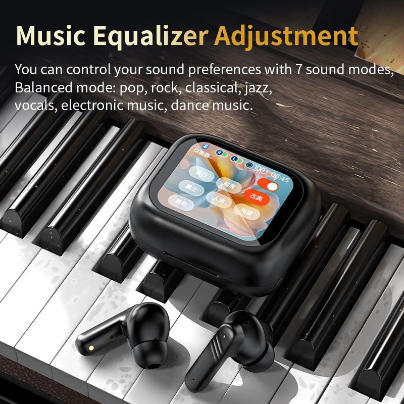 M6 Wireless Smart Screen For JBL Headset Active ANC Noise Cancelling IPX4 LED Touch Screen ANC Wireless Earphone