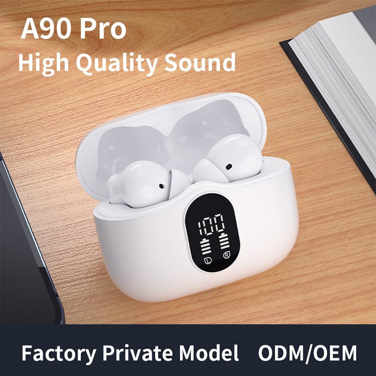 Newest ANC A90 Headphones True Wireless Earbuds active noise cancel LED Power Display Earphones IPX4 earphone