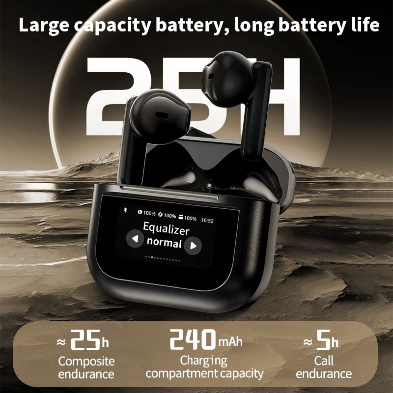 Original Factory YX28 ANC+ENC Wireless Earphones LCD Full Color Touch Screen Active Noise Reduction Earbuds TWS Audifonos yx28