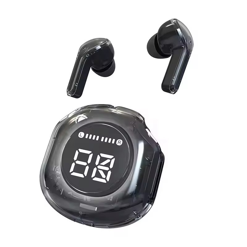 air31 air39 high quality headset with cheap price crystal earphone headphone digital display IPX4 earbuds breathing light