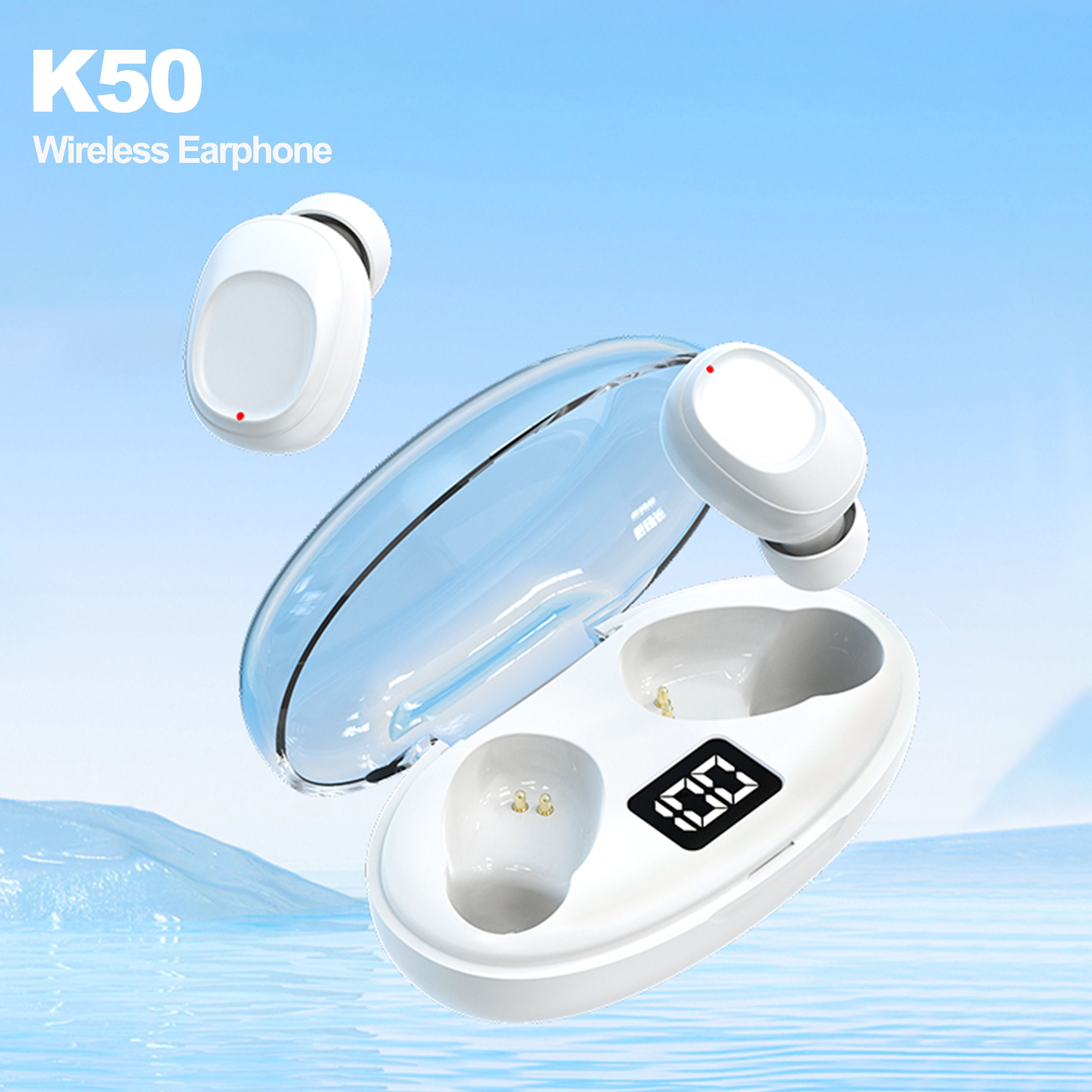New Gaming Earphone K50 Wireless Game Earbuds Low Latency Headphones ENC Wireless TWS Waterproof Headset With HiFi Bass Sound