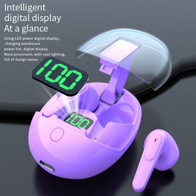 Stereo Wireless Headsets 5.3 Blue-tooth Earphones Outdoor Sports With Battery Display binaural Touch Control Headphones Earbuds