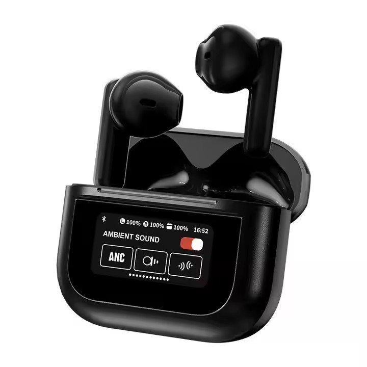 New Arrival colour touch screen tws ture BT wireless earbuds anc noise cancelling audifonos stereo sport game earphone