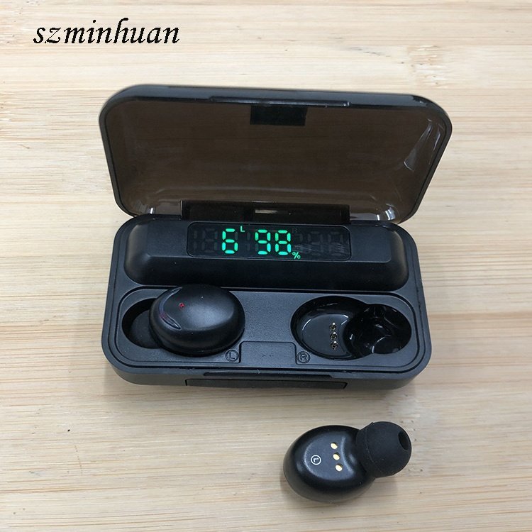 2021 Factory Price F9 Tws Wireless Earphones Powerbank Power LCD Display F9 Earbuds Wireless Headphones