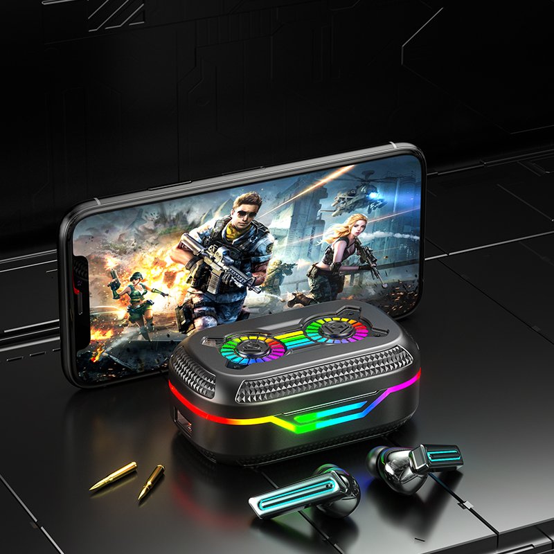 Earbuds 2024 RGB Light In-ear Wireless DX10 Earphone Multi Color Touch Control noise cancelling tws earphones with power bank