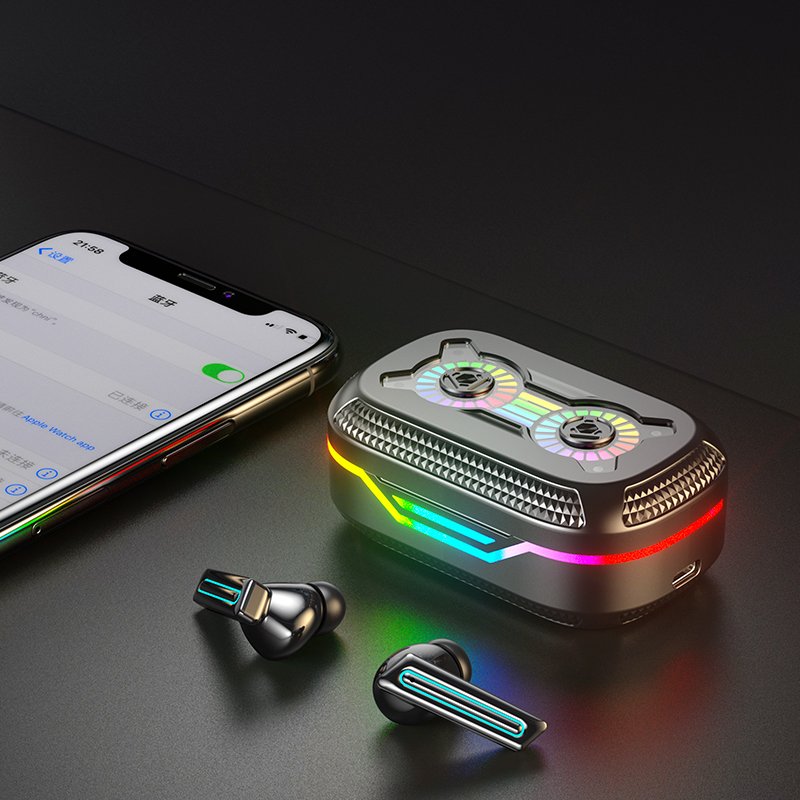 Earbuds 2024 RGB Light In-ear Wireless DX10 Earphone Multi Color Touch Control noise cancelling tws earphones with power bank