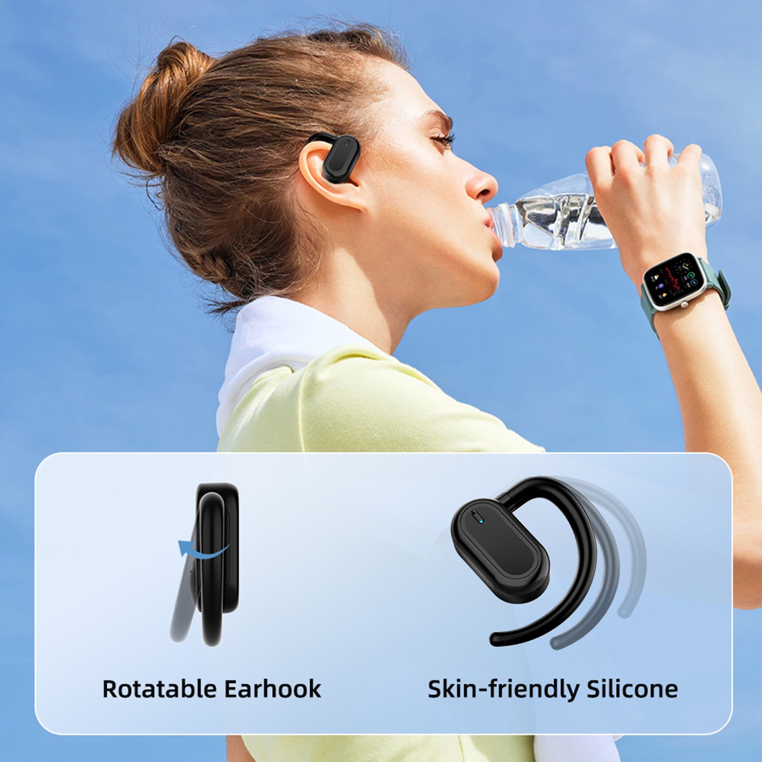 TW100 TWS True Wireless Earphone V5.3 On-ear Headset Gaming Bluetooth Sports Headphone TWS Earbuds