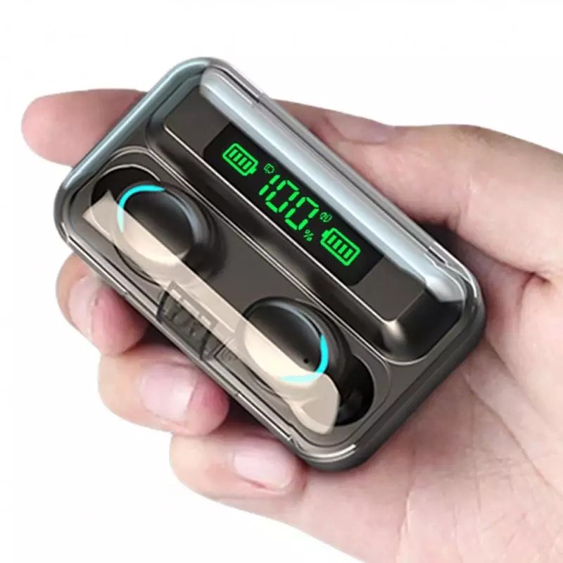 F9 5C Wireless Bluetooth Headphones Tws Waterproof Earbuds Earphones Digital Display Headset Large Capacity Charging Case