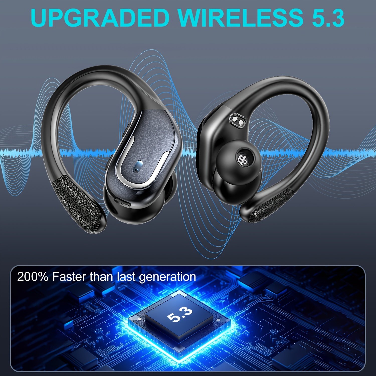 2024 New Arrival Noise Canceling Sports Wireless Earphones Gaming Waterproof Sports Hanging Ear Earbud Wireless TWS Headphone