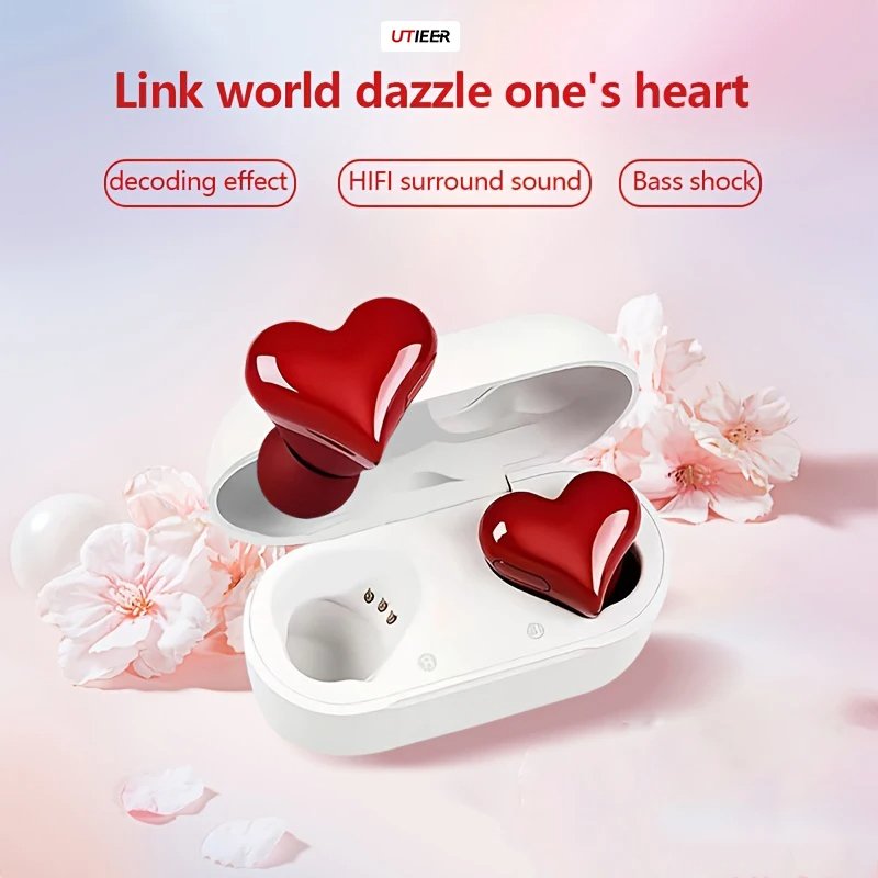 Trending 2024 New Arrivals Waterproof TWS Earbuds for Apple Xiaomi Noise Cancelling In-ear Headphones Heart Wireless Earphones
