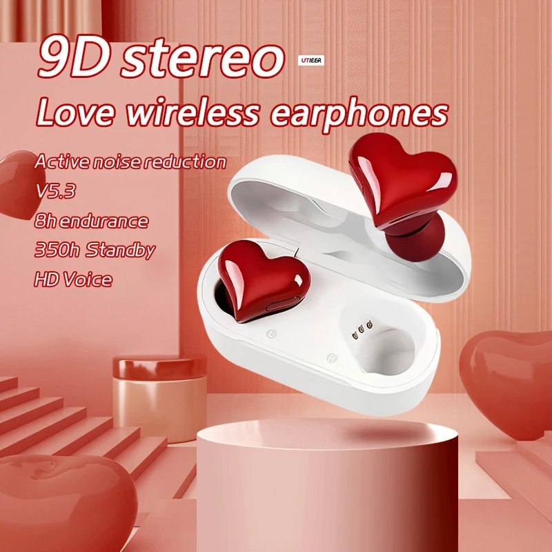 Trending 2024 New Arrivals Waterproof TWS Earbuds for Apple Xiaomi Noise Cancelling In-ear Headphones Heart Wireless Earphones