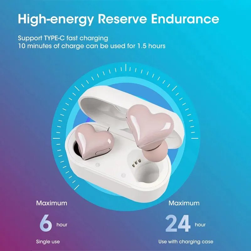 Trending 2024 New Arrivals Waterproof TWS Earbuds for Apple Xiaomi Noise Cancelling In-ear Headphones Heart Wireless Earphones