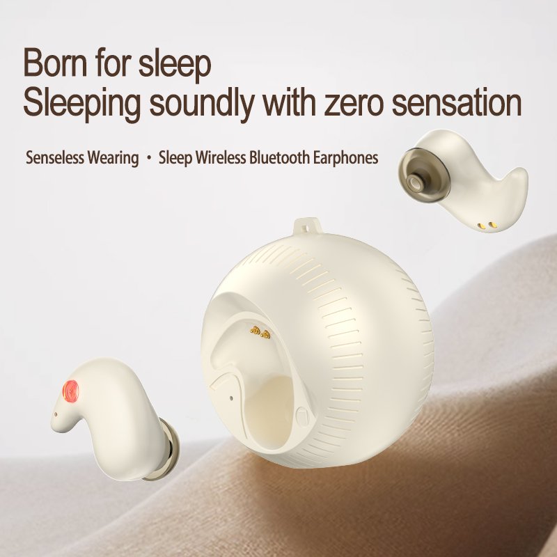 R12 Coconut-In-Ear Headset Ultra Long Life BT5.3 Ergonomically Designed HIFI Stereo Earbuds ENC Sleep Comfortable In-Ear Earbuds