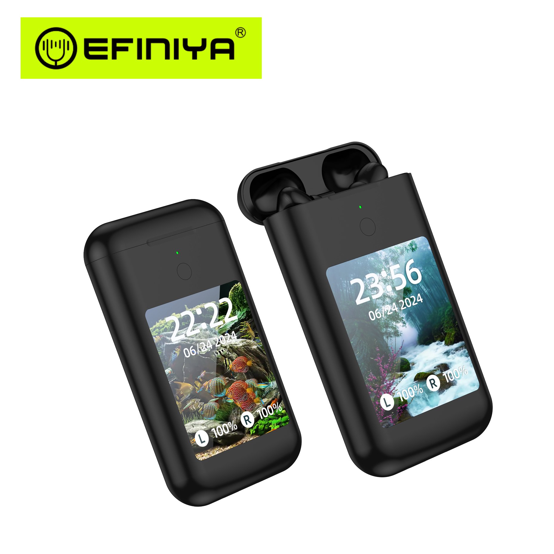 TF20 BOX TWS with 2.8 inch HD Touch Screen earbuds 8000mah power bank Earphones ANC & ENC Noise Reduction Wireless smart earbud