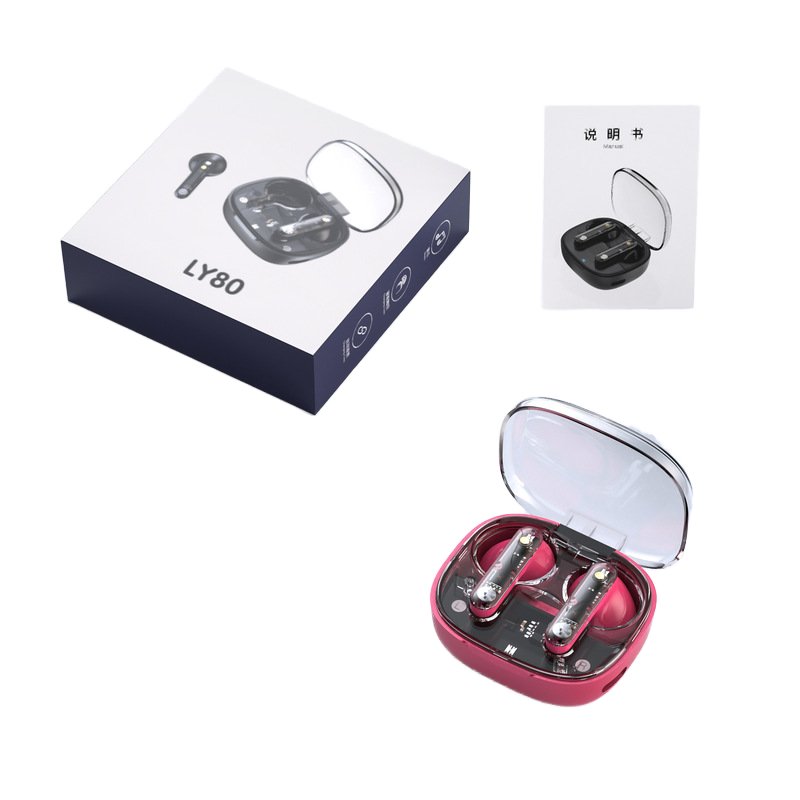 Transparent Wireless TWS Blue tooth Earphone Earbud Wireless Earphone Earbuds In-Ear Headphones Earphone Blue tooth Earbuds LY80