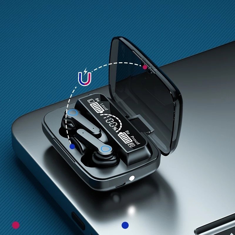 M19 TWS Wireless Earphones BT V5.1 Headphones Noise Cancelling LED Display Touch Stereo Earbuds With 2000mAh Charging Box