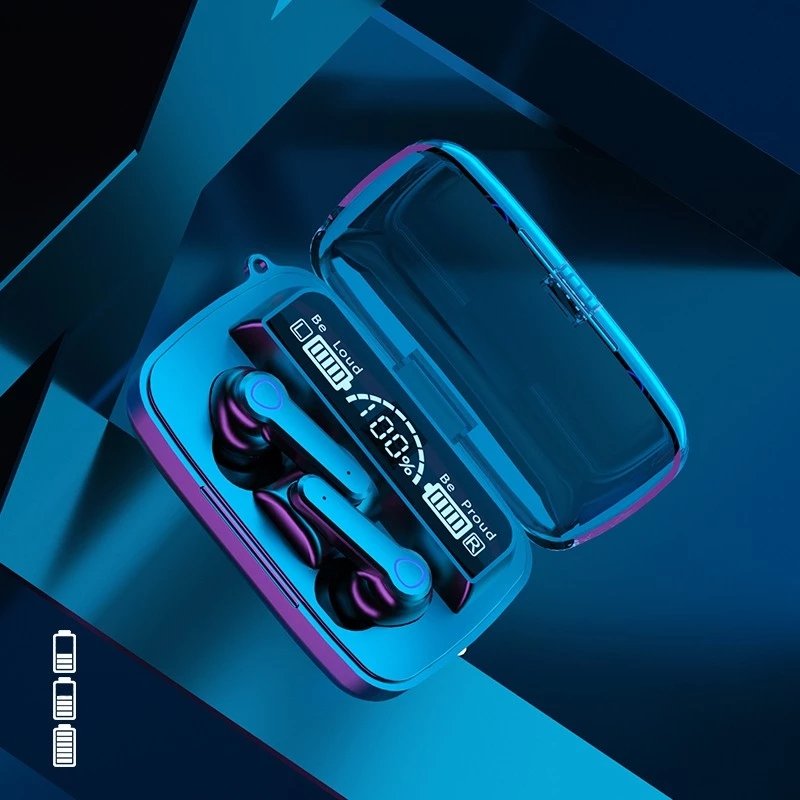 M19 TWS Wireless Earphones BT V5.1 Headphones Noise Cancelling LED Display Touch Stereo Earbuds With 2000mAh Charging Box