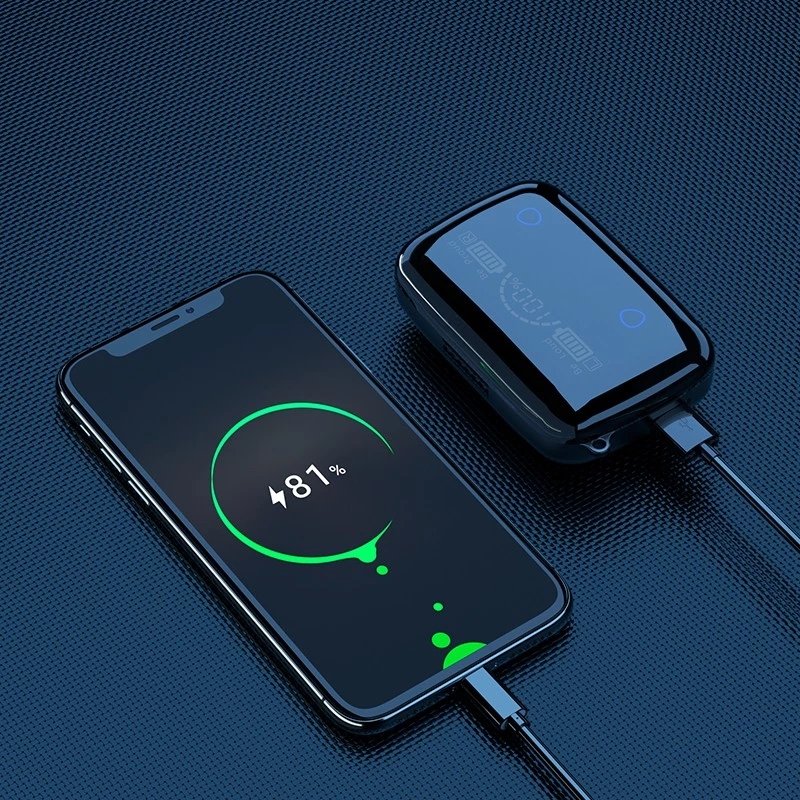 M19 TWS Wireless Earphones BT V5.1 Headphones Noise Cancelling LED Display Touch Stereo Earbuds With 2000mAh Charging Box